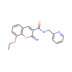 CCOc1cccc2cc(C(=O)NCc3ccccn3)c(=N)oc12 ZINC000005809212