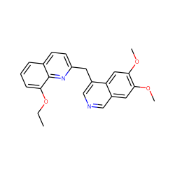 CCOc1cccc2ccc(Cc3cncc4cc(OC)c(OC)cc34)nc12 ZINC000145154317