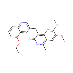 CCOc1cccc2ncc(Cc3c(=O)[nH]c(C)c4cc(OC)c(OC)cc34)cc12 ZINC000169703368