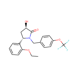 CCOc1ccccc1[C@@H]1C[C@@H](O)C(=O)N1Cc1ccc(OC(F)(F)F)cc1 ZINC000166322943