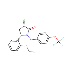 CCOc1ccccc1[C@@H]1C[C@H](Cl)C(=O)N1Cc1ccc(OC(F)(F)F)cc1 ZINC000166563930