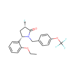 CCOc1ccccc1[C@@H]1C[C@H](F)C(=O)N1Cc1ccc(OC(F)(F)F)cc1 ZINC000166812464