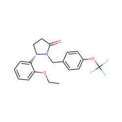 CCOc1ccccc1[C@@H]1CCC(=O)N1Cc1ccc(OC(F)(F)F)cc1 ZINC000167369299