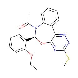 CCOc1ccccc1[C@@H]1Oc2nc(SC)nnc2-c2ccccc2N1C(C)=O ZINC000001171621