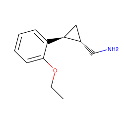 CCOc1ccccc1[C@H]1C[C@@H]1CN ZINC000041205272