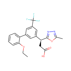 CCOc1ccccc1-c1cc([C@H](CC(=O)O)c2nnc(C)o2)cc(C(F)(F)F)c1 ZINC001772646798