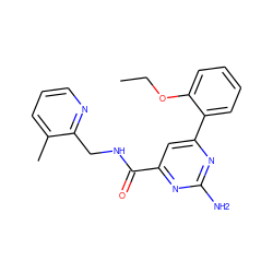 CCOc1ccccc1-c1cc(C(=O)NCc2ncccc2C)nc(N)n1 ZINC000045349259