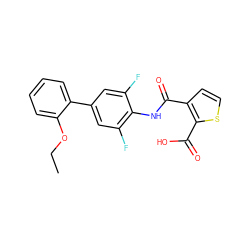 CCOc1ccccc1-c1cc(F)c(NC(=O)c2ccsc2C(=O)O)c(F)c1 ZINC000014960656