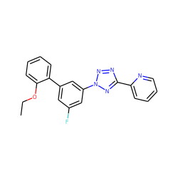 CCOc1ccccc1-c1cc(F)cc(-n2nnc(-c3ccccn3)n2)c1 ZINC000028395005