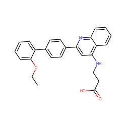 CCOc1ccccc1-c1ccc(-c2cc(NCCC(=O)O)c3ccccc3n2)cc1 ZINC000028897304