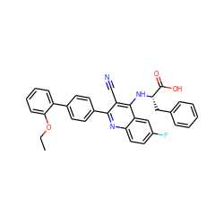 CCOc1ccccc1-c1ccc(-c2nc3ccc(F)cc3c(N[C@@H](Cc3ccccc3)C(=O)O)c2C#N)cc1 ZINC000028897601