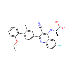 CCOc1ccccc1-c1ccc(-c2nc3ccc(F)cc3c(N[C@H](C)C(=O)O)c2C#N)cc1C ZINC000028897756