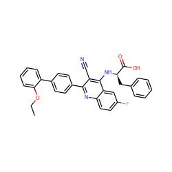 CCOc1ccccc1-c1ccc(-c2nc3ccc(F)cc3c(N[C@H](Cc3ccccc3)C(=O)O)c2C#N)cc1 ZINC000028897605