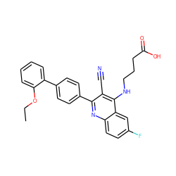 CCOc1ccccc1-c1ccc(-c2nc3ccc(F)cc3c(NCCCC(=O)O)c2C#N)cc1 ZINC000028897483