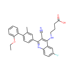 CCOc1ccccc1-c1ccc(-c2nc3ccc(F)cc3c(NCCCC(=O)O)c2C#N)cc1C ZINC000028897712