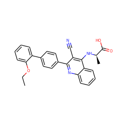 CCOc1ccccc1-c1ccc(-c2nc3ccccc3c(N[C@H](C)C(=O)O)c2C#N)cc1 ZINC000028897655