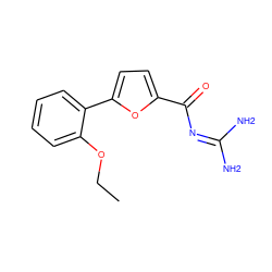 CCOc1ccccc1-c1ccc(C(=O)N=C(N)N)o1 ZINC000013642647