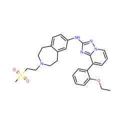 CCOc1ccccc1-c1cccn2nc(Nc3ccc4c(c3)CCN(CCS(C)(=O)=O)CC4)nc12 ZINC000096169754