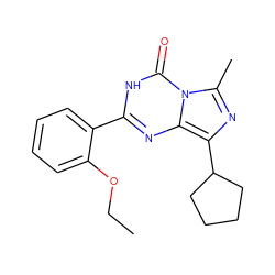 CCOc1ccccc1-c1nc2c(C3CCCC3)nc(C)n2c(=O)[nH]1 ZINC000028339586