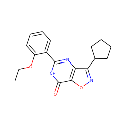 CCOc1ccccc1-c1nc2c(C3CCCC3)noc2c(=O)[nH]1 ZINC000028357750