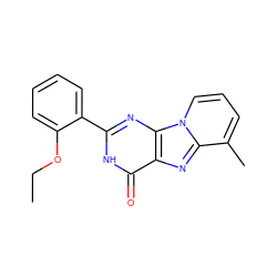 CCOc1ccccc1-c1nc2c(nc3c(C)cccn32)c(=O)[nH]1 ZINC000028522978