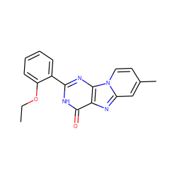 CCOc1ccccc1-c1nc2c(nc3cc(C)ccn32)c(=O)[nH]1 ZINC000028524206