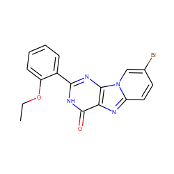 CCOc1ccccc1-c1nc2c(nc3ccc(Br)cn32)c(=O)[nH]1 ZINC000028521697