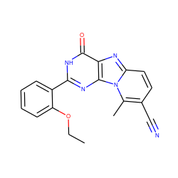 CCOc1ccccc1-c1nc2c(nc3ccc(C#N)c(C)n32)c(=O)[nH]1 ZINC000028525432