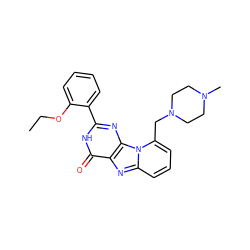 CCOc1ccccc1-c1nc2c(nc3cccc(CN4CCN(C)CC4)n32)c(=O)[nH]1 ZINC000028524788