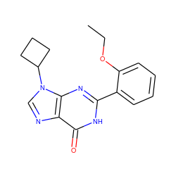 CCOc1ccccc1-c1nc2c(ncn2C2CCC2)c(=O)[nH]1 ZINC000028349717