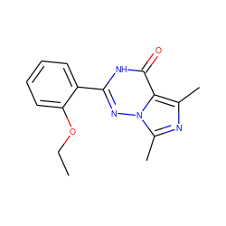 CCOc1ccccc1-c1nn2c(C)nc(C)c2c(=O)[nH]1 ZINC000028346260