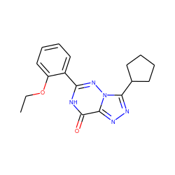 CCOc1ccccc1-c1nn2c(C3CCCC3)nnc2c(=O)[nH]1 ZINC000028348355