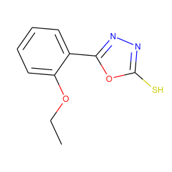 CCOc1ccccc1-c1nnc(S)o1 ZINC000005935733