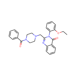 CCOc1ccccc1-n1c(CN2CCN(C(=O)c3ccccc3)CC2)nc2ccccc2c1=O ZINC000036381365