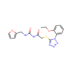 CCOc1ccccc1-n1nnnc1SCC(=O)NC(=O)NCc1ccco1 ZINC000003496868