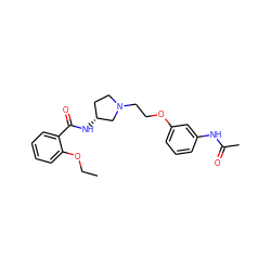 CCOc1ccccc1C(=O)N[C@@H]1CCN(CCOc2cccc(NC(C)=O)c2)C1 ZINC000095573775