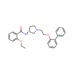 CCOc1ccccc1C(=O)N[C@@H]1CCN(CCOc2ccccc2-c2ccccc2)C1 ZINC000095571984