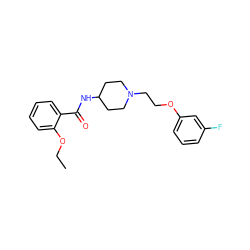 CCOc1ccccc1C(=O)NC1CCN(CCOc2cccc(F)c2)CC1 ZINC000095579495