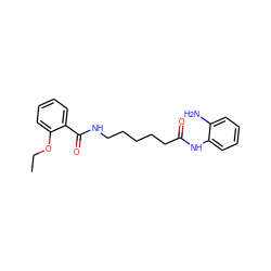 CCOc1ccccc1C(=O)NCCCCCC(=O)Nc1ccccc1N ZINC000117587231