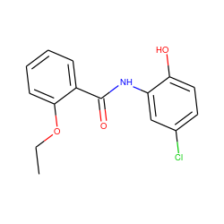 CCOc1ccccc1C(=O)Nc1cc(Cl)ccc1O ZINC000004196753