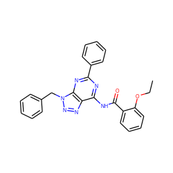 CCOc1ccccc1C(=O)Nc1nc(-c2ccccc2)nc2c1nnn2Cc1ccccc1 ZINC000040401576