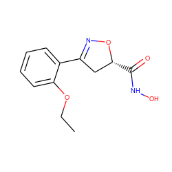 CCOc1ccccc1C1=NO[C@H](C(=O)NO)C1 ZINC000103254159