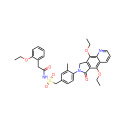 CCOc1ccccc1CC(=O)NS(=O)(=O)Cc1ccc(N2Cc3c(c(OCC)c4cccnc4c3OCC)C2=O)c(C)c1 ZINC000029125339