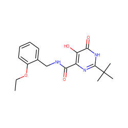 CCOc1ccccc1CNC(=O)c1nc(C(C)(C)C)[nH]c(=O)c1O ZINC000029048177