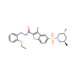 CCOc1ccccc1CNC(=O)c1oc2ccc(S(=O)(=O)N3C[C@H](C)C[C@@H](C)C3)cc2c1C ZINC000009673206