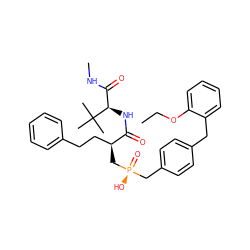 CCOc1ccccc1Cc1ccc(C[P@](=O)(O)C[C@@H](CCc2ccccc2)C(=O)N[C@H](C(=O)NC)C(C)(C)C)cc1 ZINC000026397926