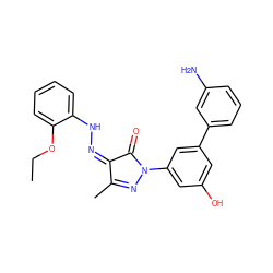 CCOc1ccccc1N/N=C1\C(=O)N(c2cc(O)cc(-c3cccc(N)c3)c2)N=C1C ZINC000299866108