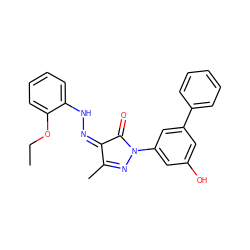 CCOc1ccccc1N/N=C1\C(=O)N(c2cc(O)cc(-c3ccccc3)c2)N=C1C ZINC000299855902