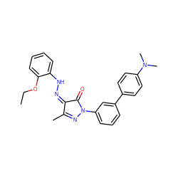 CCOc1ccccc1N/N=C1\C(=O)N(c2cccc(-c3ccc(N(C)C)cc3)c2)N=C1C ZINC000299859547