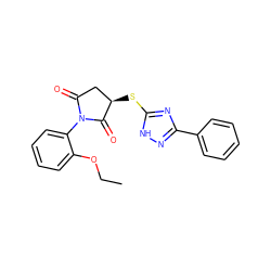 CCOc1ccccc1N1C(=O)C[C@@H](Sc2nc(-c3ccccc3)n[nH]2)C1=O ZINC000001245651